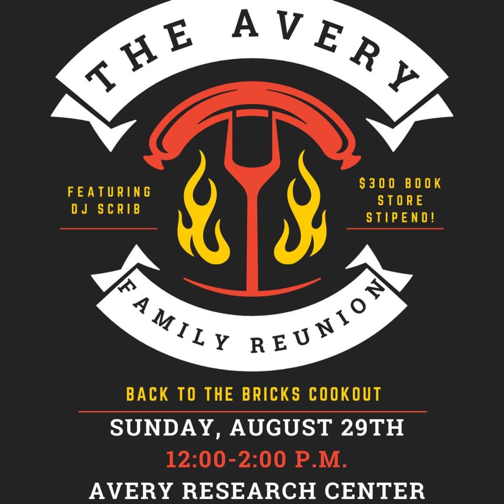 Flyer fir the Avery Family Reunion Program on August 29, 2021